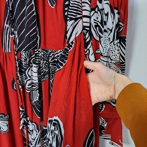 Autumn Adeigbo Fleur dress red butterfly 10 NWT - Picture 8 of 9